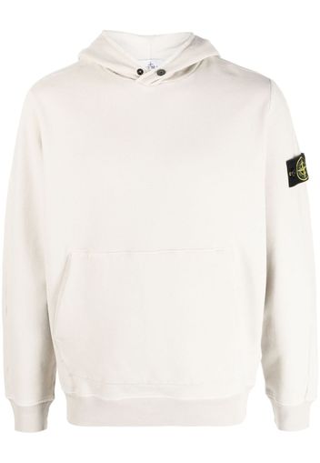 Stone Island logo-patch cotton hoodie - Toni neutri