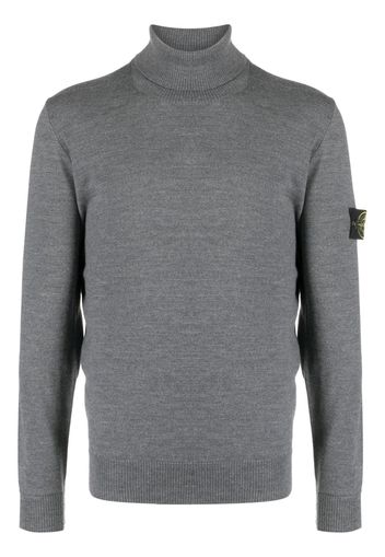 Stone Island Compass-motif roll-neck jumper - Grigio