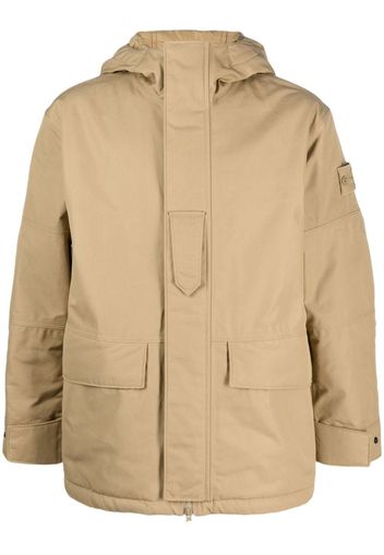 Stone Island garment-dyed cotton hooded jacket - Toni neutri