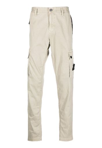 Stone Island Compass-patch slim cargo trousers - Toni neutri