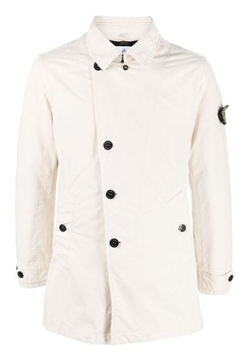 Stone Island Compass-patch single-breasted coat - Toni neutri