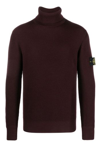 Stone Island Compass-patch roll-neck jumper - Rosso