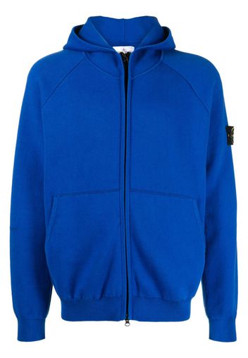 Stone Island logo-patch hooded jacket - Blu