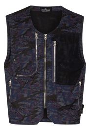 Stone Island Shadow Project abstract-print utility gilet - Viola