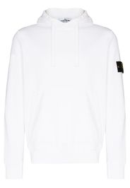 Stone Island logo-patch cotton hoodie - Bianco