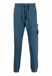 Stone Island logo-patch sweatpants - Blu