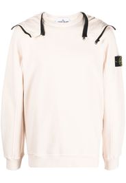 Stone Island logo-patch long-sleeve hoodie - Rosa