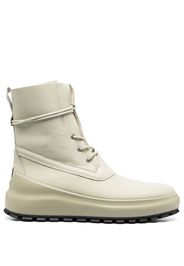 Stone Island Shadow Project logo-patch leather boots - Verde