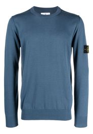 Stone Island logo-patch crew neck sweatshirt - Blu