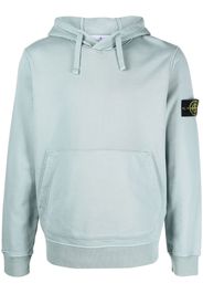 Stone Island logo-patch cotton hoodie - Blu