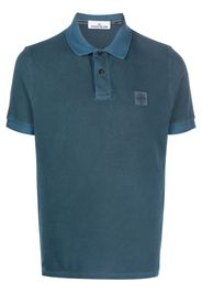 Stone Island Compass-motif cotton polo shirt - Blu