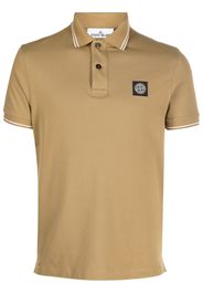 Stone Island logo-patch polo shirt - Marrone