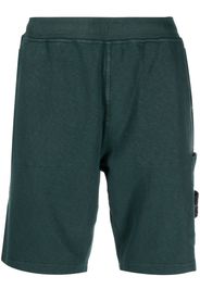 Stone Island Compass-motif cotton shorts - Verde