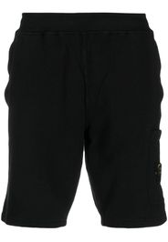 Stone Island side logo-patch elasticated-waistband shorts - Nero