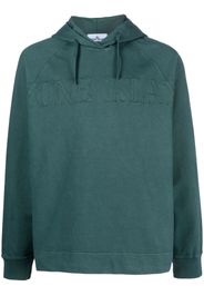 Stone Island logo-embroidered cotton hoodie - Verde