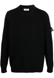 Stone Island Compass patch fine-knit sweatshirt - Nero