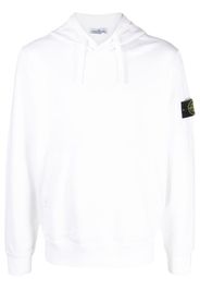 Stone Island Compass-patch cotton hoodie - Bianco