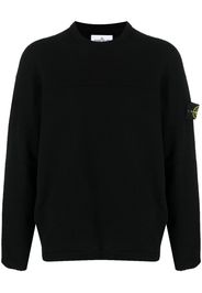 Stone Island Compass-motif wool-blend jumper - Nero