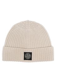 Stone Island Compass-motif ribbed-knit beanie - Toni neutri