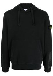 Stone Island logo-patch long-sleeve hoodie - Nero