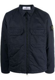 Stone Island Compass-patch shirt jacket - Blu