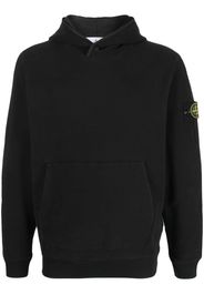 Stone Island Compass-patch cotton hoodie - Nero