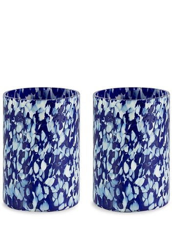Macchia su Macchia' blue and ivory glasses, set of two