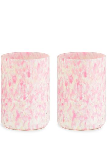 Macchia su Macchia' ivory and pink glasses, set of two