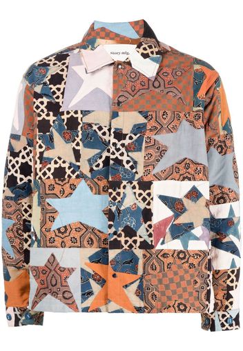 STORY mfg. patchwork-design shirt jacket - Multicolore