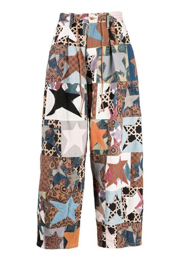 STORY mfg. patchwork wide-leg trousers - Multicolore