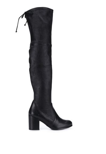 block heel thigh-high boots