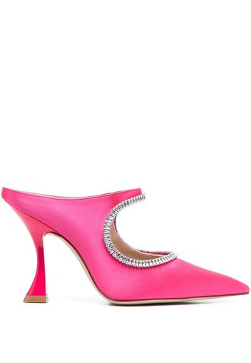 Stuart Weitzman crystal-embellished 110mm cut-out mules - Rosa