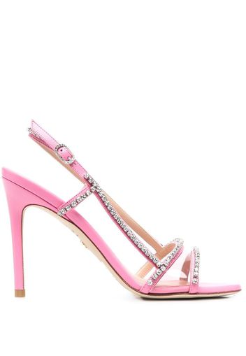 Stuart Weitzman Mondrian Glam crystal-embellished 100mm sandals - Rosa