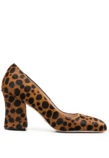 Stuart Weitzman Curveblock leopard-print pumps - Marrone