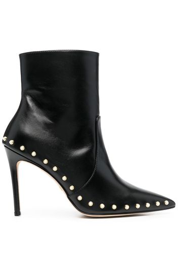 Stuart Weitzman pearl-detail 110mm leather boots - Nero