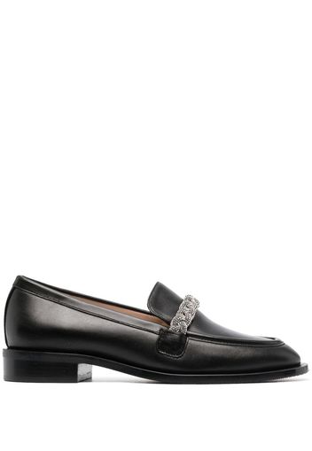 Stuart Weitzman crystal-embellished chain-link loafers - Nero