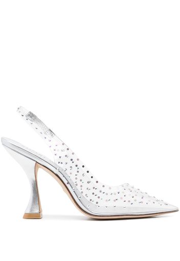 Stuart Weitzman Glam XCurve 100mm slingback pumps - Bianco