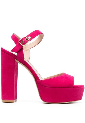 Stuart Weitzman 135mm platform suede sandals - Rosa