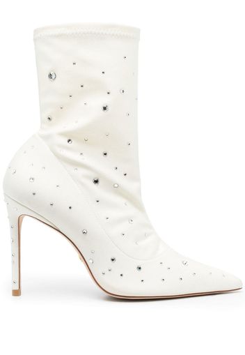 Stuart Weitzman Stivali 110mm con cristalli - Bianco