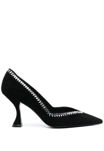 Stuart Weitzman Pumps con decorazione di cristalli 100mm - Nero