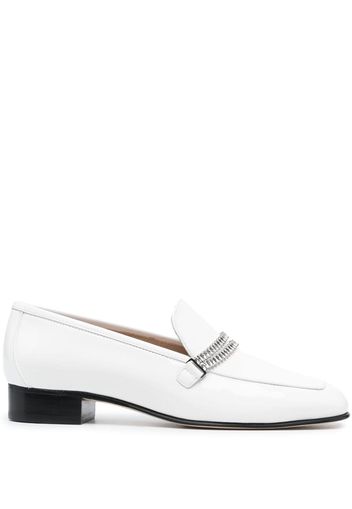 Stuart Weitzman crystal embellished loafers - Bianco