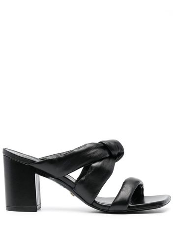 Stuart Weitzman 85mm knot-detail leather mules - Nero