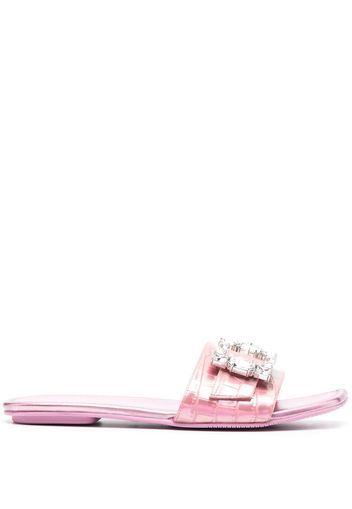 Stuart Weitzman buckled flat slides - Rosa