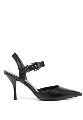 Stuart Weitzman 85mm pointed-toe leather pumps - Nero