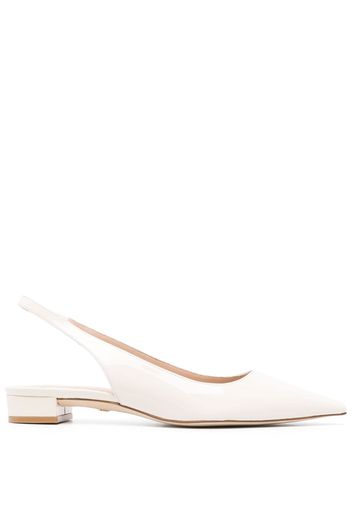 Stuart Weitzman slingback leather ballerina shoes - Toni neutri