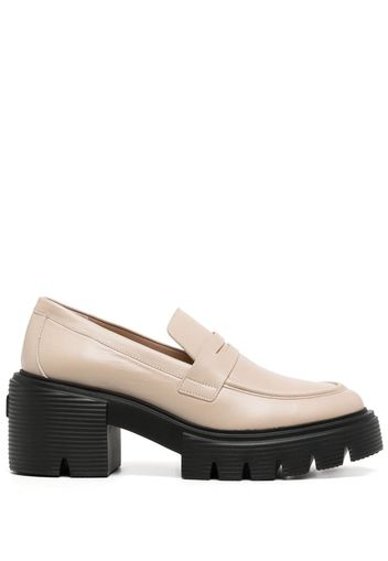 Stuart Weitzman Soho 70mm leather loafers - Toni neutri