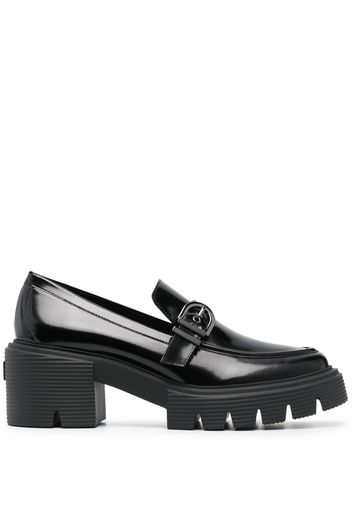 Stuart Weitzman Maverick Soho 75mm leather loafers - Nero