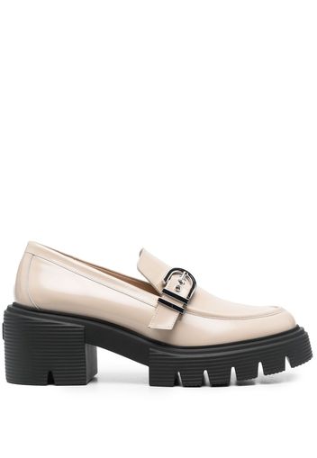 Stuart Weitzman Maverick Soho 75mm leather loafers - Toni neutri