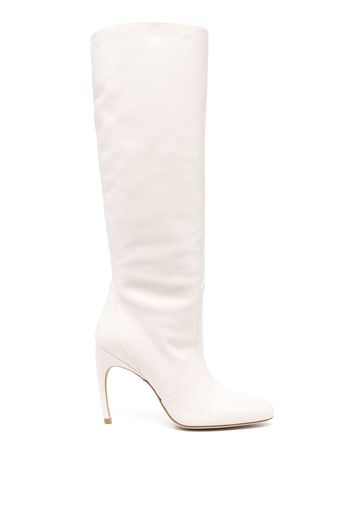 Stuart Weitzman Luxecurve 100mm leather boots - Bianco