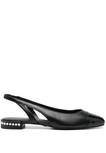 Stuart Weitzman Crystal Slingback leather ballerina shoes - Nero